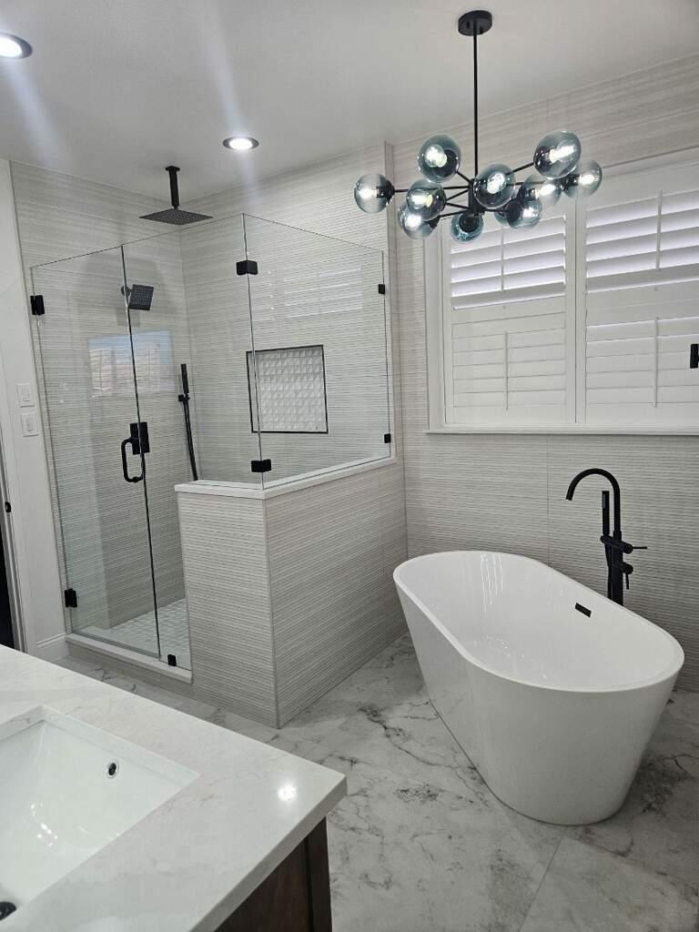 Completed full bathroom remodel view 8