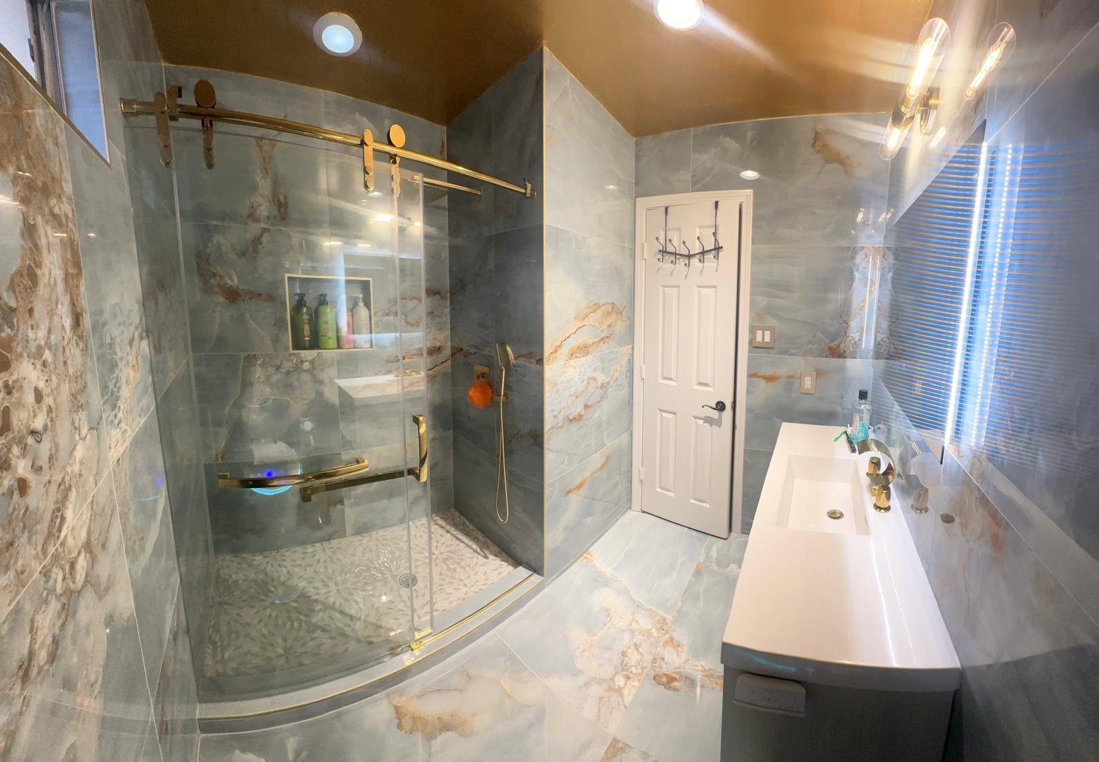 Completed full bathroom remodel view 12